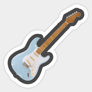 Watercolor blue stratocaster painting Sticker